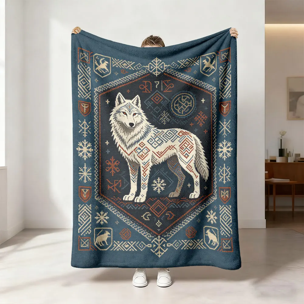 230g flannel blanket with a Nordic-style geometric pattern featuring suitable for all seasons and a perfect gift choice
