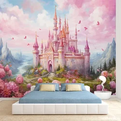 5+ Waterproof Custom Walls Art Home Decor Peel Stick or no Glue Wallpaper for Children Bedroom Kids Nursery Castle Floral Mural