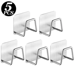 1-5pcs Kitchen Stainless Steel Sink Sponges Holder Self Adhesive Drain Drying Rack Shelf Household Wall Hooks Storage Organizer