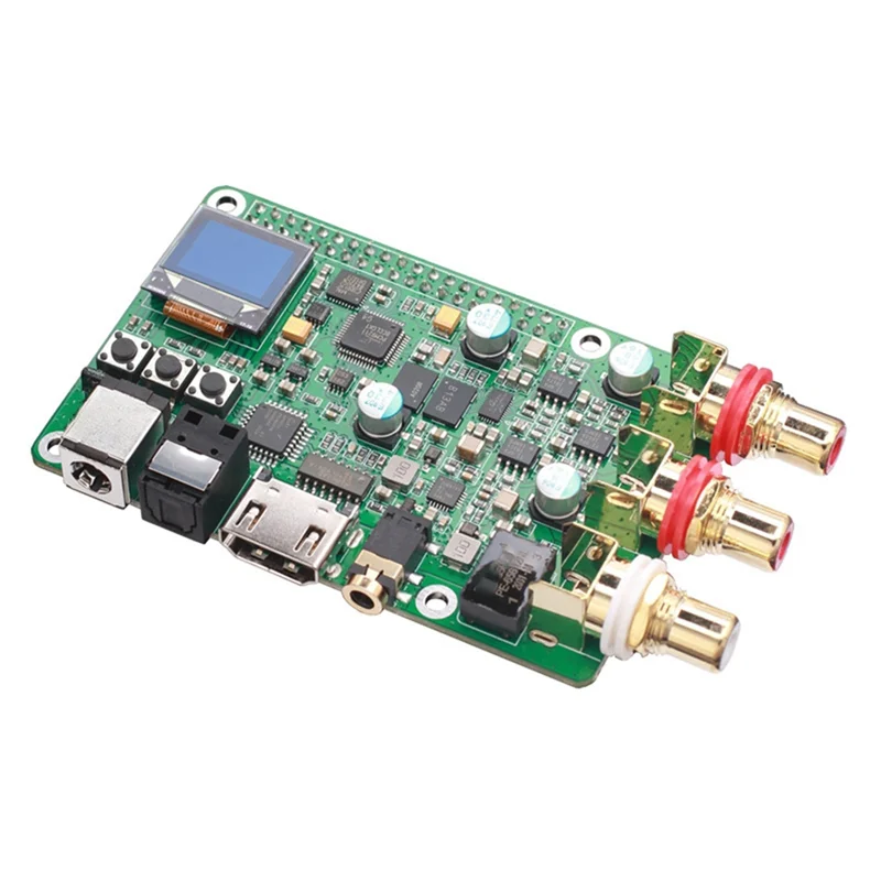New!For Raspberry Pi Es9038q2m DAC Decoder Board Hifi Audio, Coaxial, Fiber, I2S, Analog Output Supports 768K 32Bit, DSD512