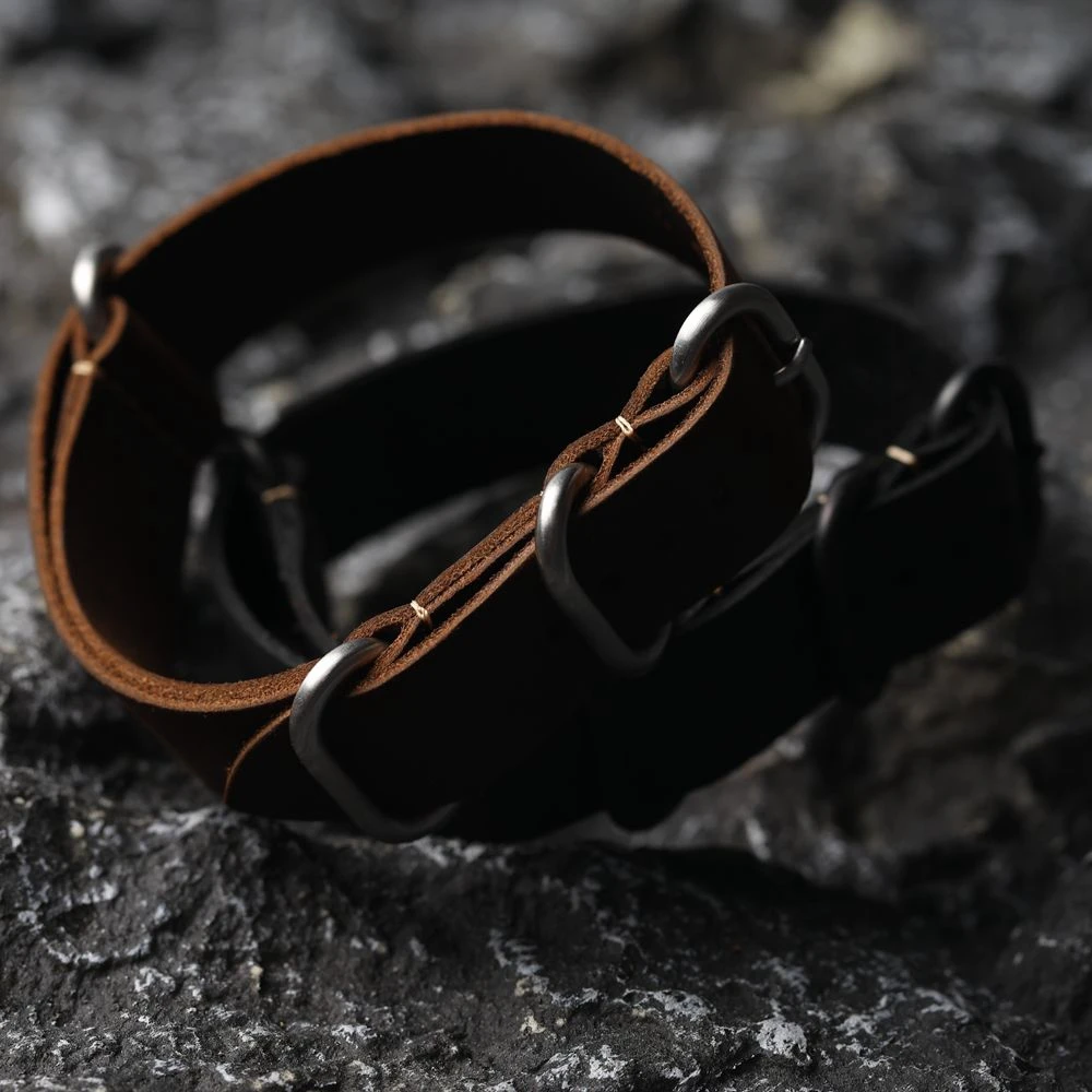 Handmade Head layer Cowhide Leather G10 Vintage For Military Watch Bracelet 20 22 24MM Vintage Leather Bracelet Straight Men