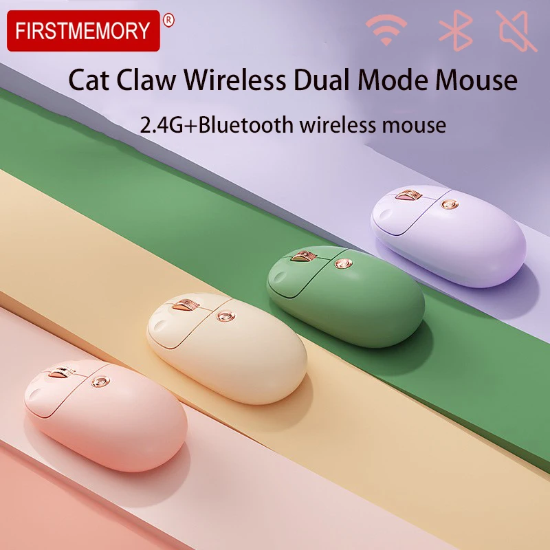 Chuyi Wireless Mouse Dual Mode Silent Ergonomic Mouse Rechargeable Automatic Hibernation Mouse Suitable for PC Laptops Tablets