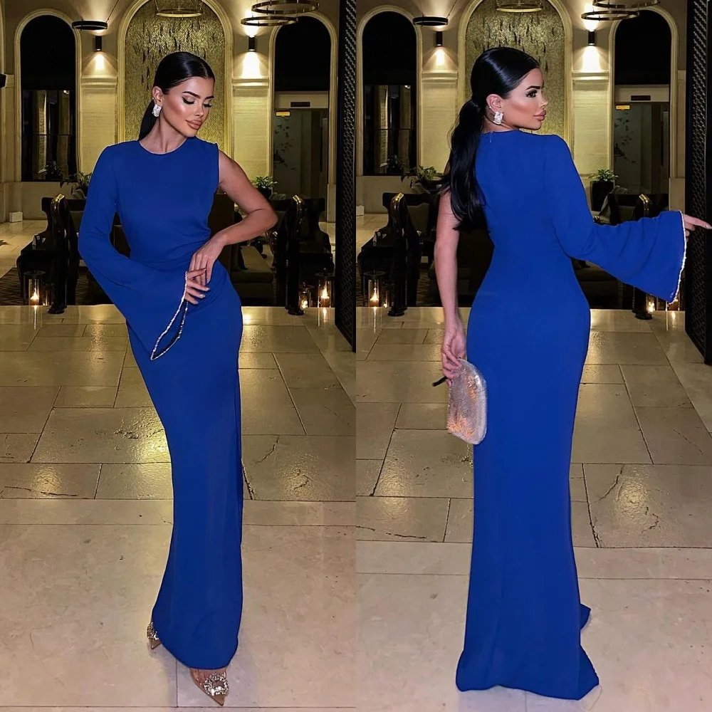 

Jiayigong Sparkle Exquisite Evening Jersey Sequined Ruched Party A-line One-shoulder Bespoke Occasion Gown Midi Dresses