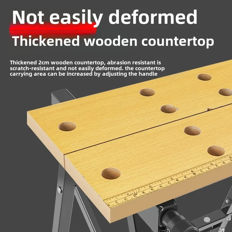 Versatile Woodworking Workbench, Foldable Saw Table with Tool Stand, Portable Mini Workstation