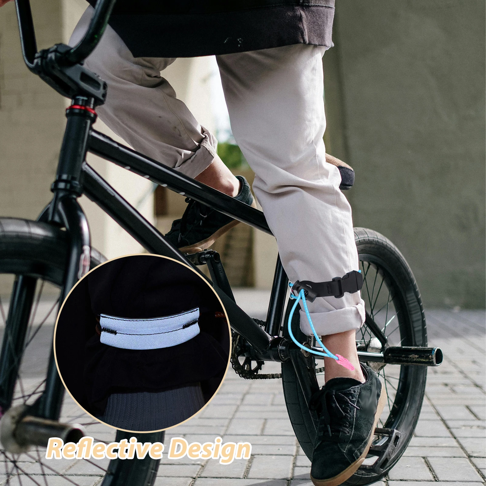 

2 pcs Reflective Trousers Ankle Straps Elastic Buckle Night Safety Cycling Wrist Bands Walking Outdoor Gear Camping Hiking