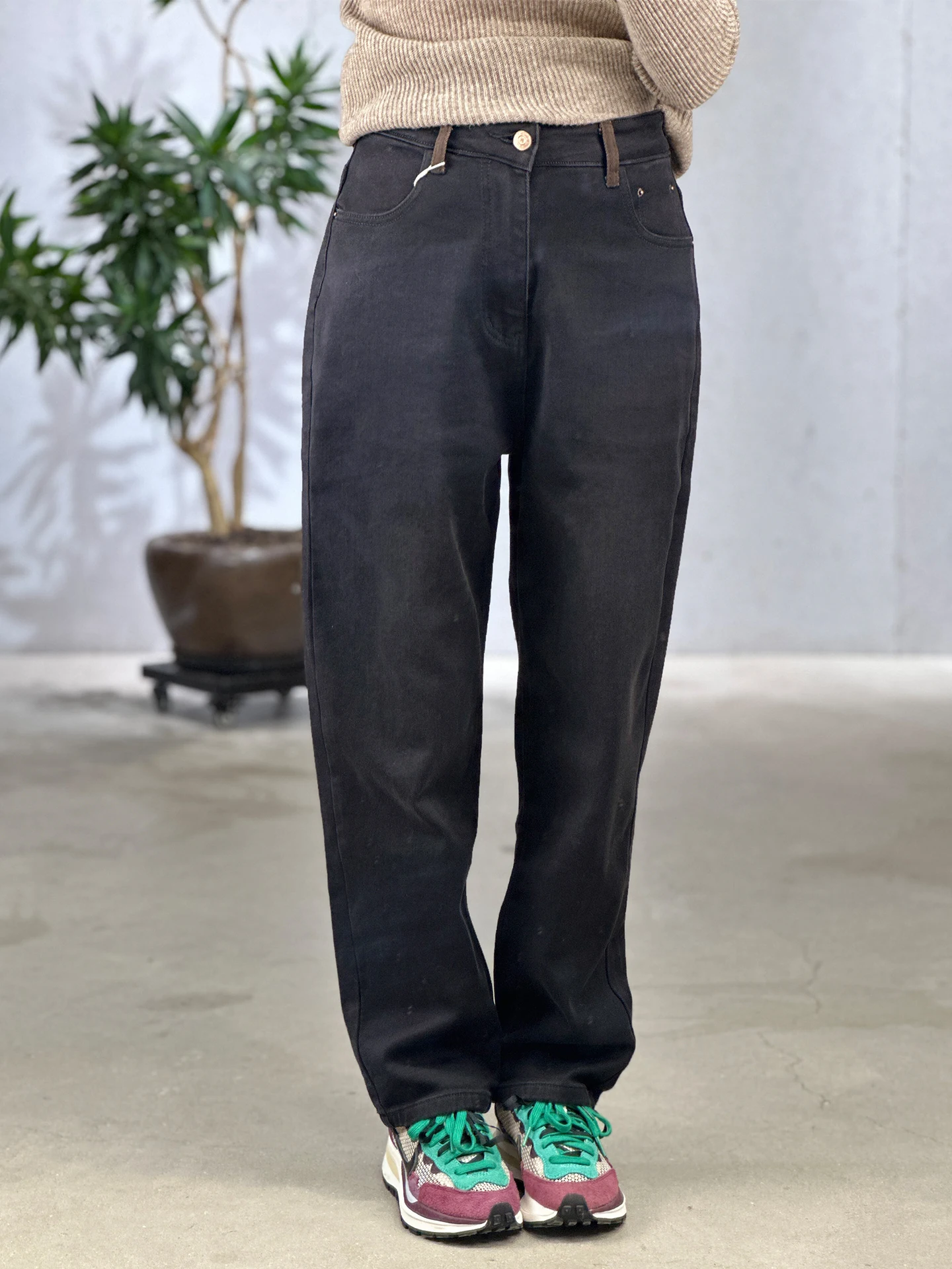 

Женские джинсы Deep Blue в ретро-стиле с высокой талией, повседневные, прямого кроя, длинные брюки из комфортного, дышащего, мягкого хлопкового денима