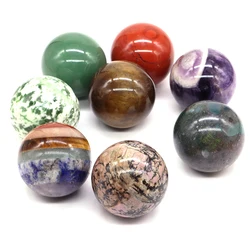 40MM Gemstones Sphere Healing Crystals Home Decoration Reiki Wicca Natural Stones Ball Mineral Polished Gem Massage Globe Gift