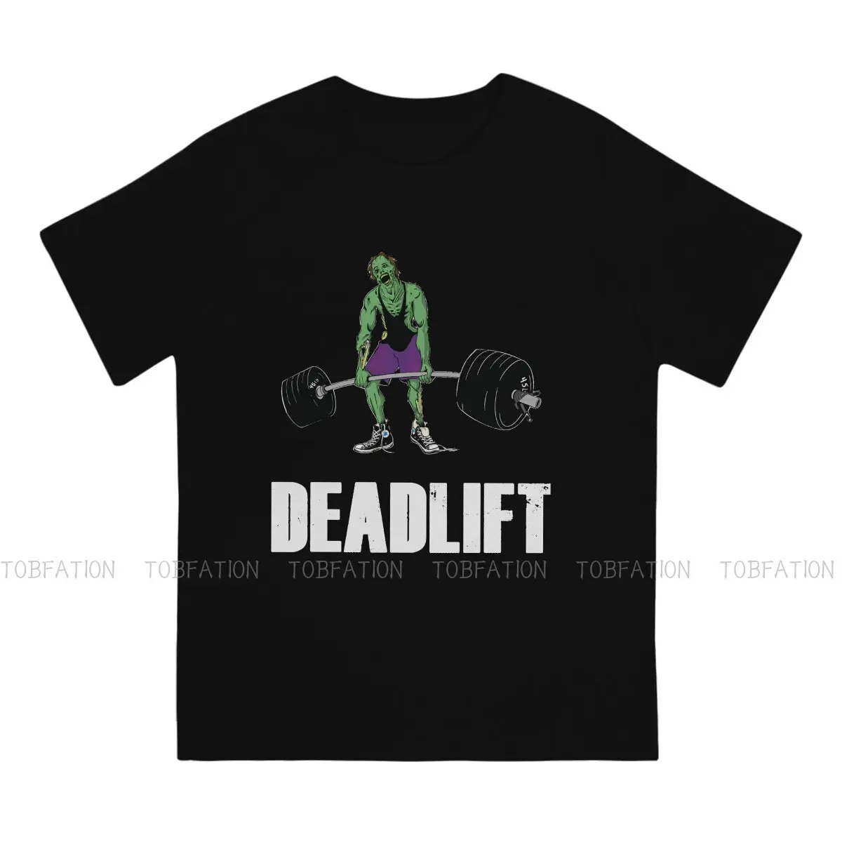 Bodybuilding GYM Muscle Crossfit 100% Cotton TShirts Deadlift Zombie Print Men's T Shirt Hipster Clothing 6XL