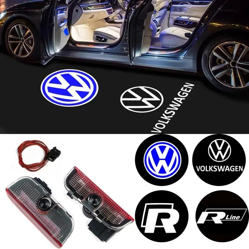 

2Pcs LED blue Welcome Projector Light Door Lamp For VW Golf 5 6 7 7N Touran CC Passat Magotan B6 B7 B8 Tiguan Car Styling