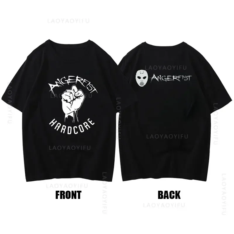 Homens Angerfist Manga Curta Camiseta, Holandês Gabber Música Tema, Verão Streetwear, Roupas de Ginásio, O-Neck Moda, 100% Algodão