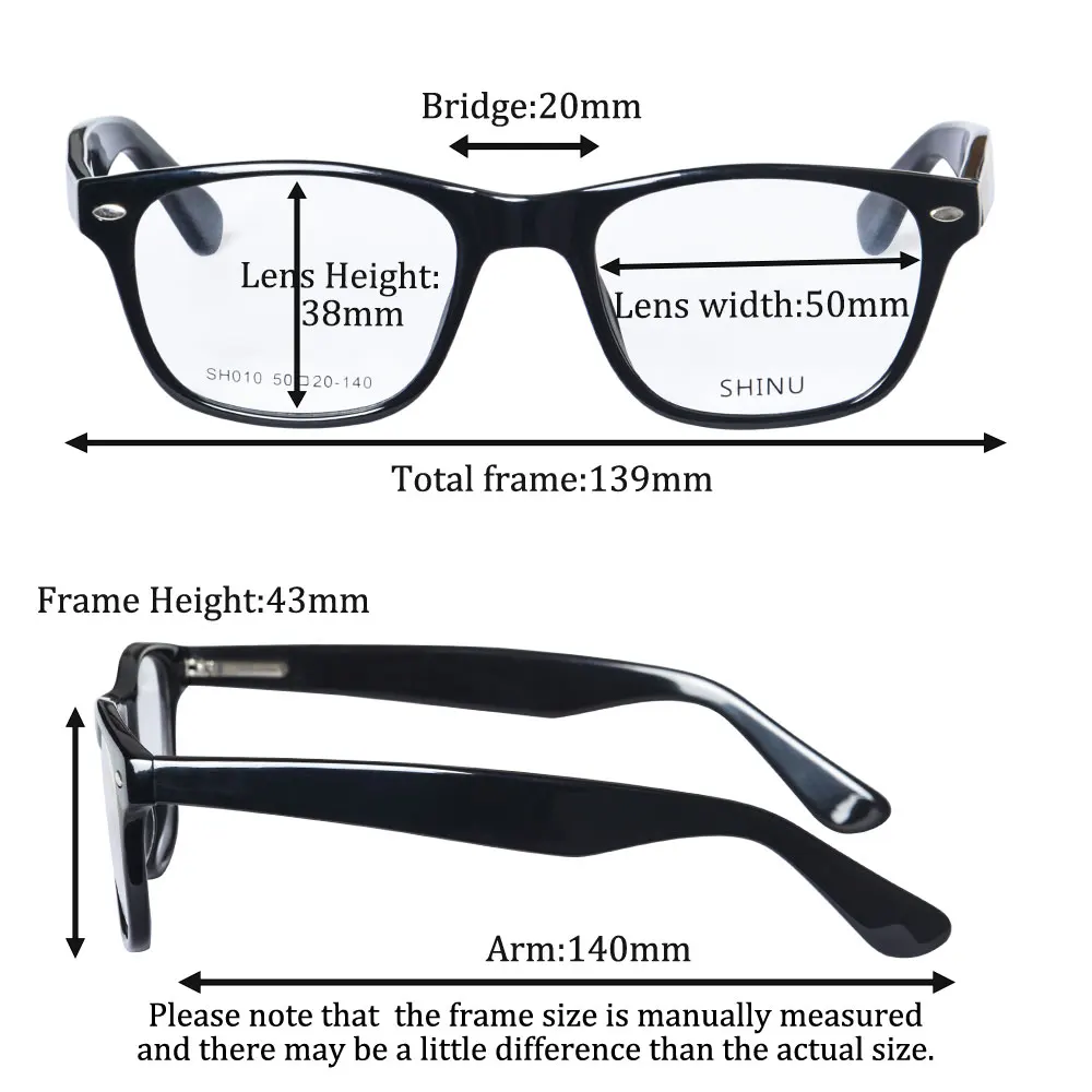 SHINU progressive multifocal reading glasses for men acetate unisixe eyeglasses frame prescription glasses multifocal customized