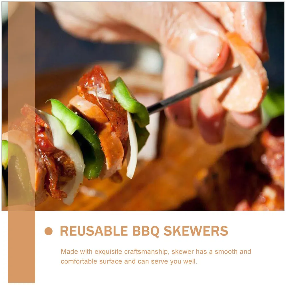 

20 Pcs Goose Tail Needle Steel Barbecue Sticks Grilling Tool Kebab Skewers Outdoor Stainless Vertical Bbq Chicken