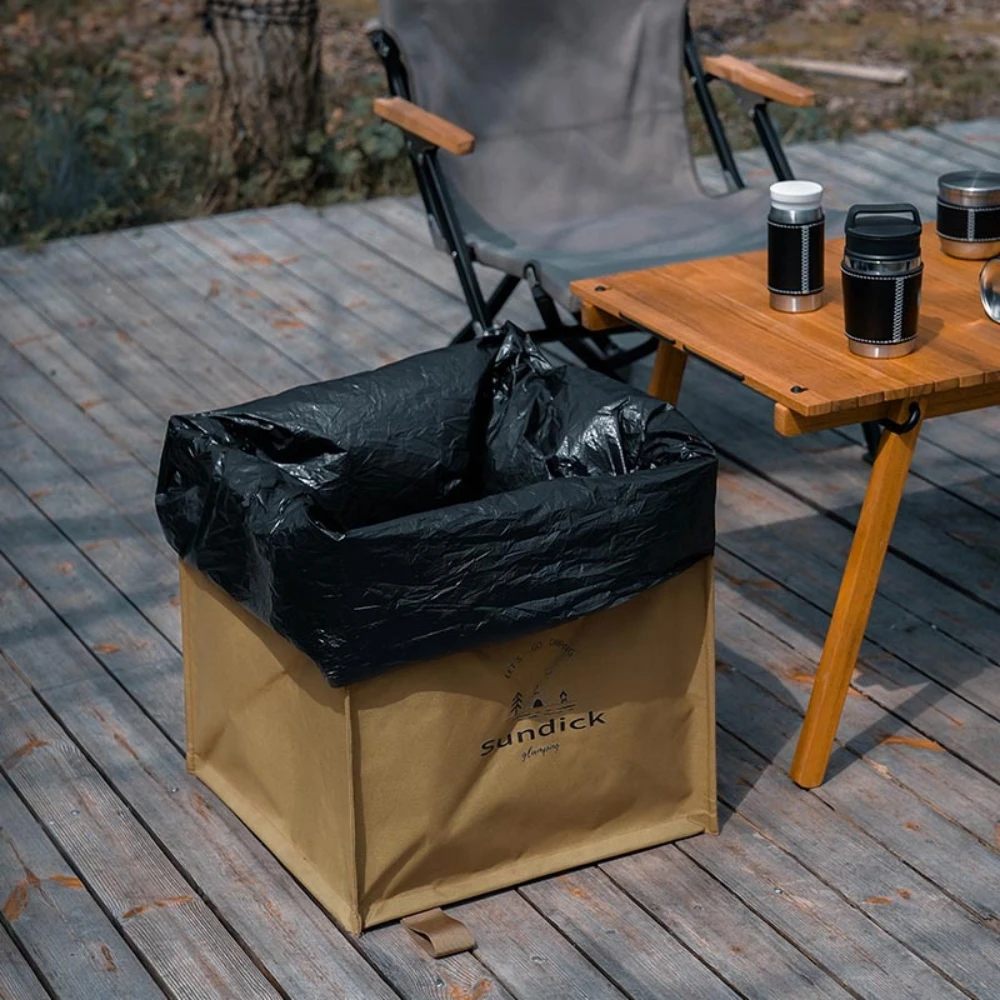 Outdoor Picnic Folding Triangular Garbage Can Portable Handheld Storage Basket Junk Bag Large-capacity Hangable Cube Trash Can