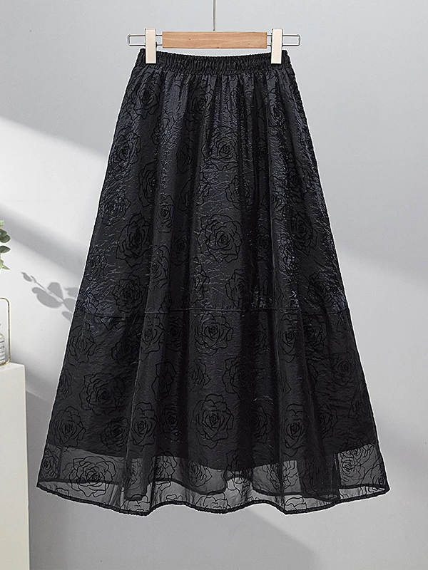 

Модная юбка миди А-силуэта, универсальная, с завышенной талией, в стиле арт-дизайн, для повседневной носки, подходит для женщин в зрелом возрасте.