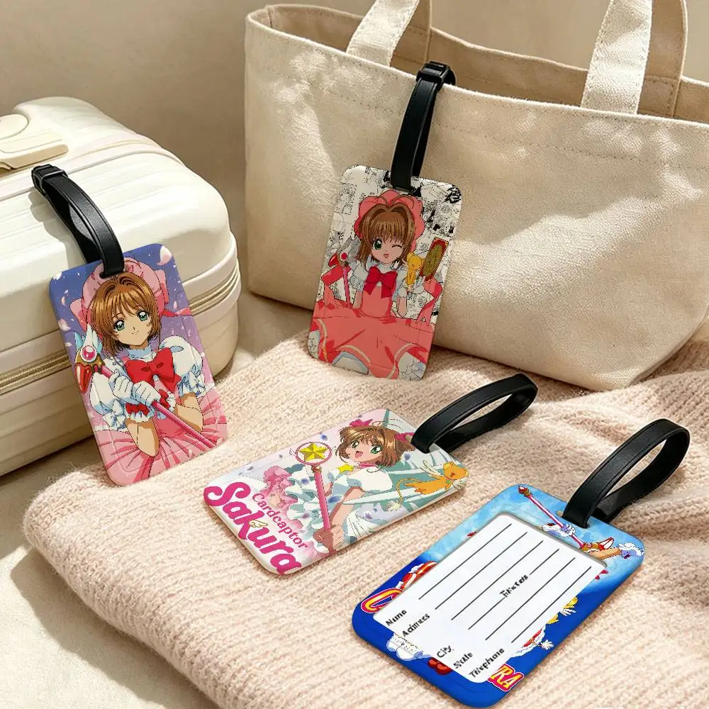Cardcaptor Anime Sakura PVC Anti lost Luggage Identifier Tag Removable Information Card Holder Travel Baggage Tag