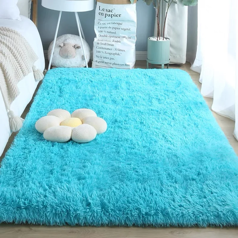 VIKAMA Batik-flauschige Teppiche für Wohnzimmer-Dekoration, Nachttisch-Teppich, warme Plüsch-Fußmatten, Kinderzimmer-Spielmatten, pelziger Teppich – Detail 18