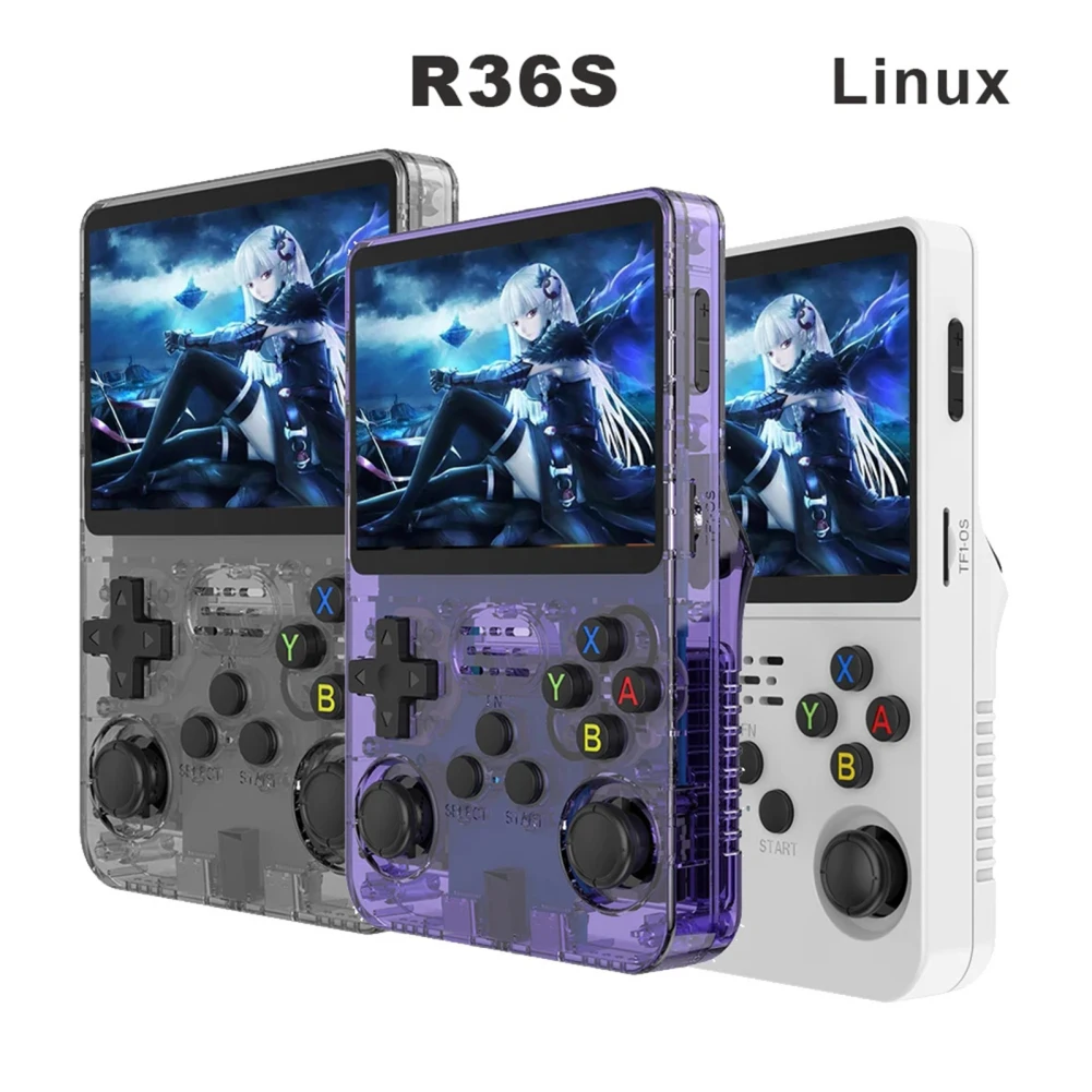 

Портативная игровая консоль R36S в ретро стиле, игровая мини-консоль с 4,3-дюймовым IPS-экраном, 3,5 мАч, с аккумулятором для мужчин и женщин