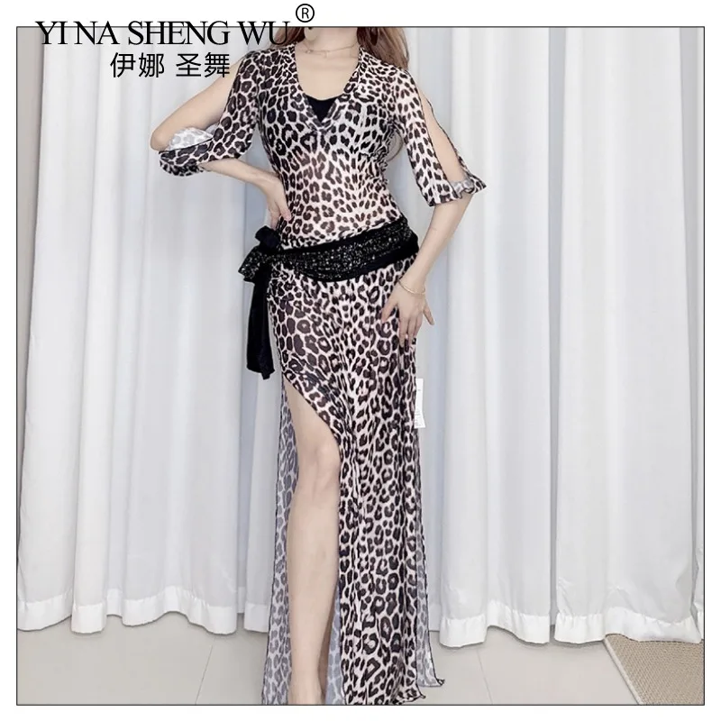 costumes-de-danse-du-ventre-robe-imprimee-leopard-tenue-de-performance-orientale-pour-femmes-vetements-d'entrainement-amincissants-pour-debutants