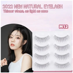 False Eyelashes Naturally Simulated Thick Transparent Stem Fake Eyelashes Glimmer Beginner Makeup Tools Lashes Hand Made Lash