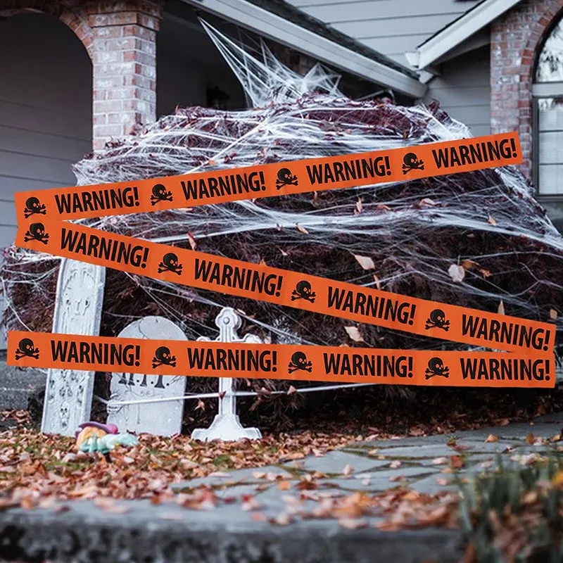 Warning Tape Halloween Decorations Haunted House Bar Photography Safety Isolation Caution Tape Scene Setup Props Warning Tape [12m Long] [18m Long]