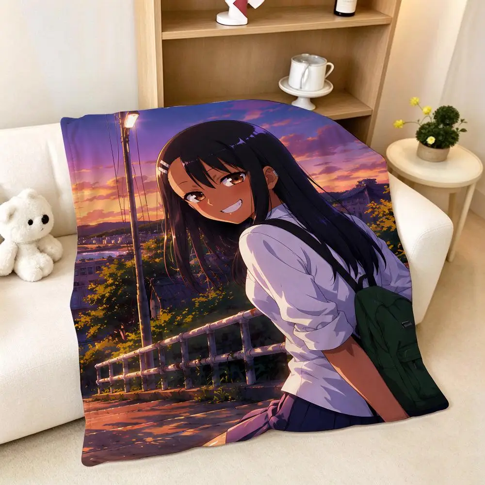 School Romance Anime N-Nagatoro San Throw Group Throw Flannel Blanket, Suitable For Sofas, Beds, Offices, Exquisite Gift Blanke