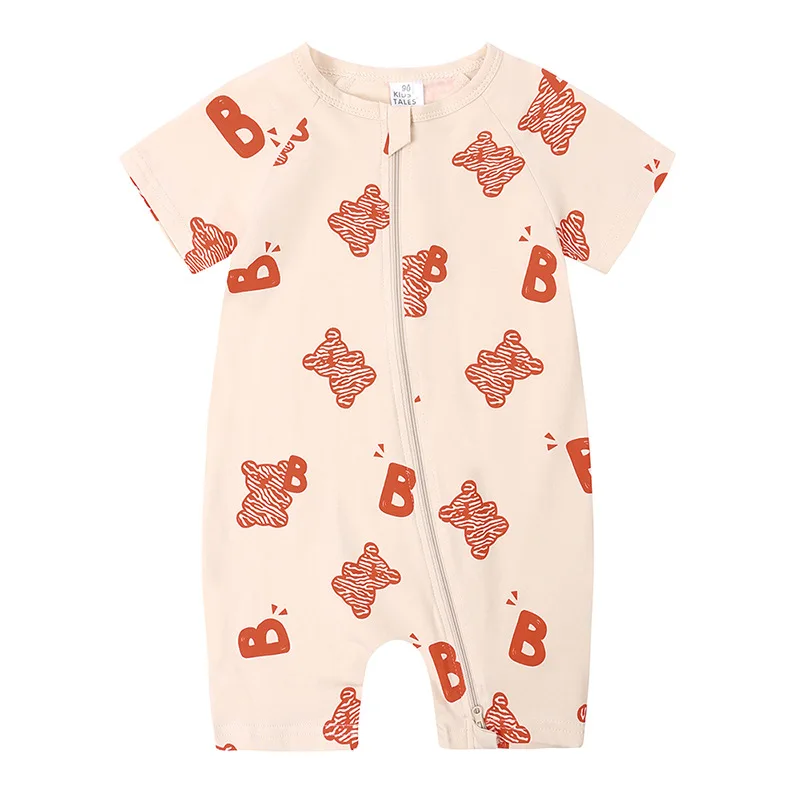 Baby Costume Cotton Pajama Short Sleeve Jumpsuit 0 To 3 6 12 24 Months Summer Girl Rompers Boy Sleepwear For Newborns Bodysuit