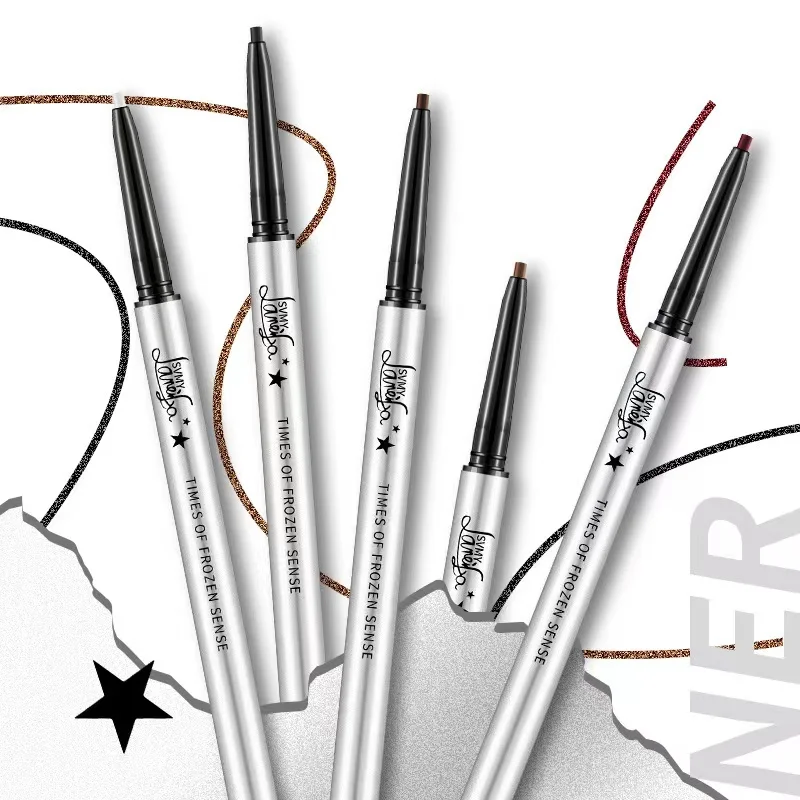 1 szt. Wodoodporne czarne kredki do eyelinera - odporne na rozmazywanie, długotrwały i przyjazny dla początkujących makijaż oczu