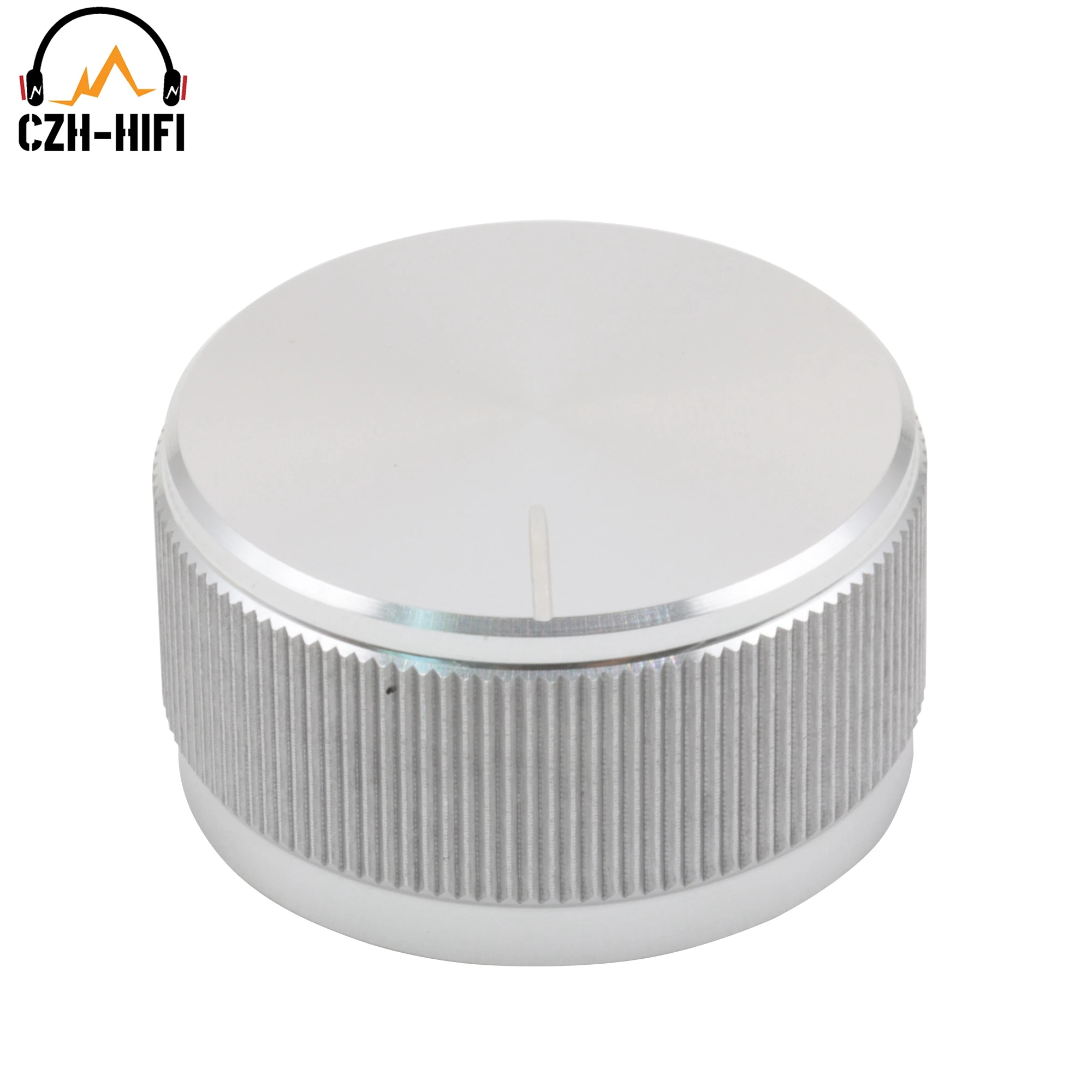 1pc 30x16mm Black Silver Solid Machined Metal Aluminum Rotary Encoder Potentiometer Volume Switch Knob Amplifier Potentiometer