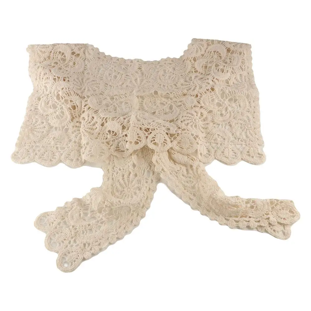 Protège-cou couleur unie fleur crème solaire pour femmes Style coréen foulards chemisier épaules faux col femme écharpe tricoté châle