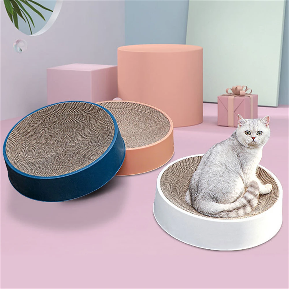 Cat Grabbing Board Non-slip Bottom Creative Pet Supplies Cat Toys Round Cat Grab Plate