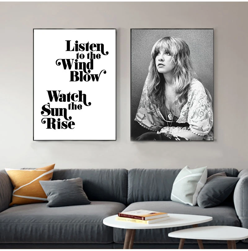 Stevie Nicks Print Fleetwood Mac Poster Woodstock Rock Music Art 1970s Rock Posters Canvas Painting Pictures Home Wall Art Decor