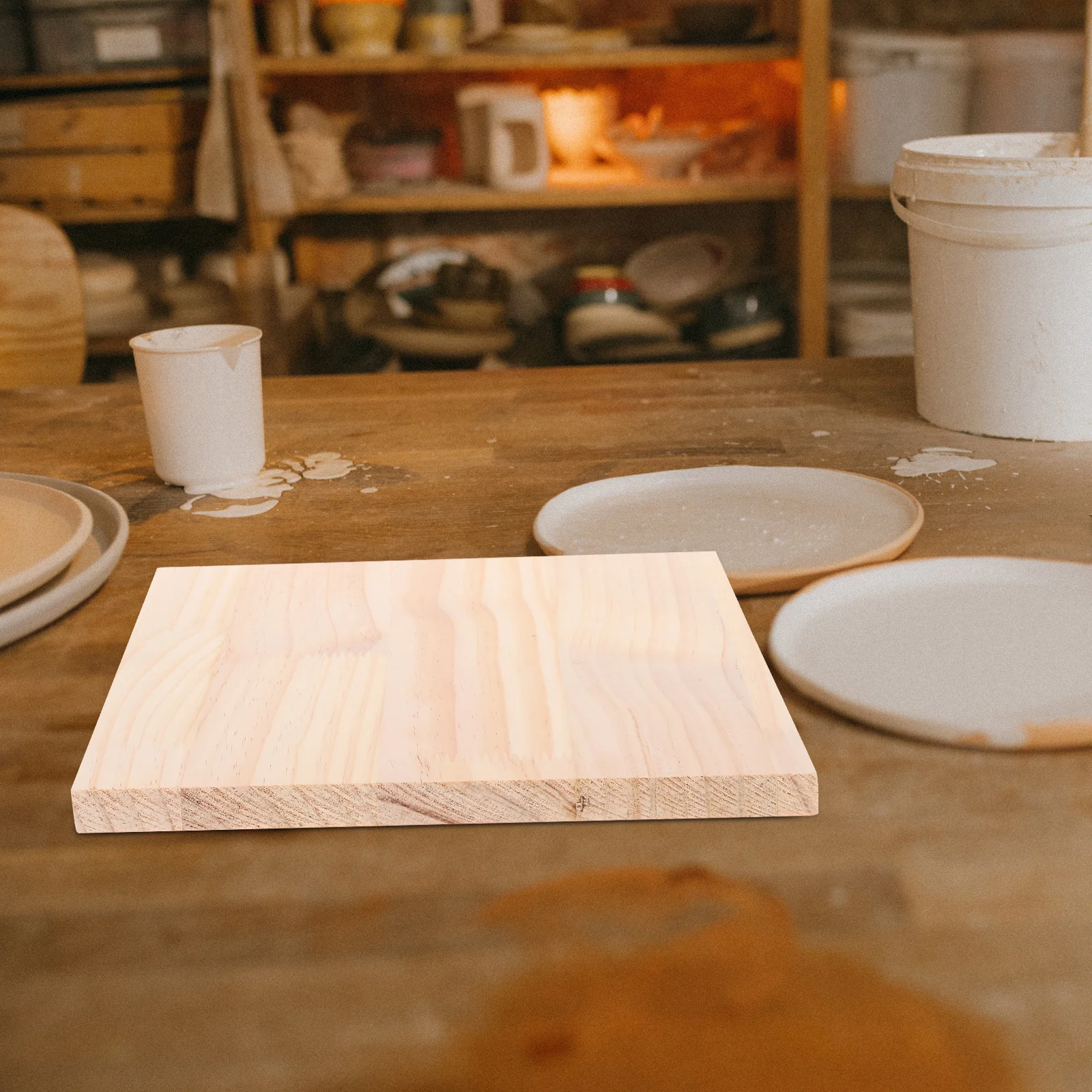 

Handmade 24x24cm Solid Wood Board Pottery Clay Sculpture Cutting Mason Pad Durable Lightweight Solid Wood Board