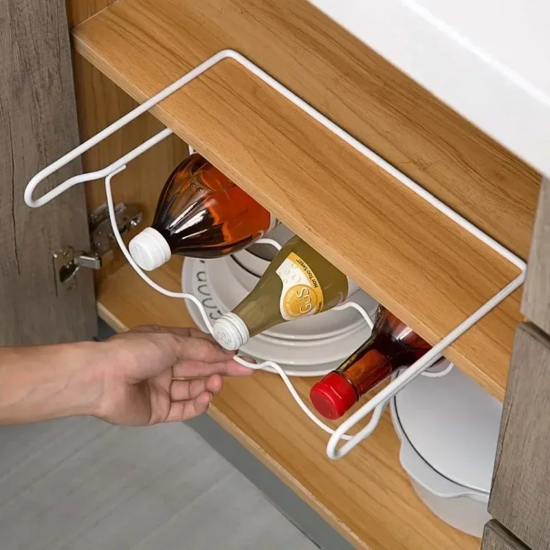 Household Convenience Small Tools Refrigerator Organizer Rack Inside Shelf Beer Wine Bottle Holder Rack Kitchen Storage Shelves