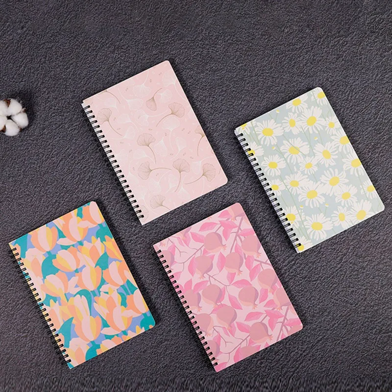 4 PCS Notebooks A5 Spiral Coil Notebook 80 Sheets (160 Pages) Lined Paper Note Books For Work Office School Home