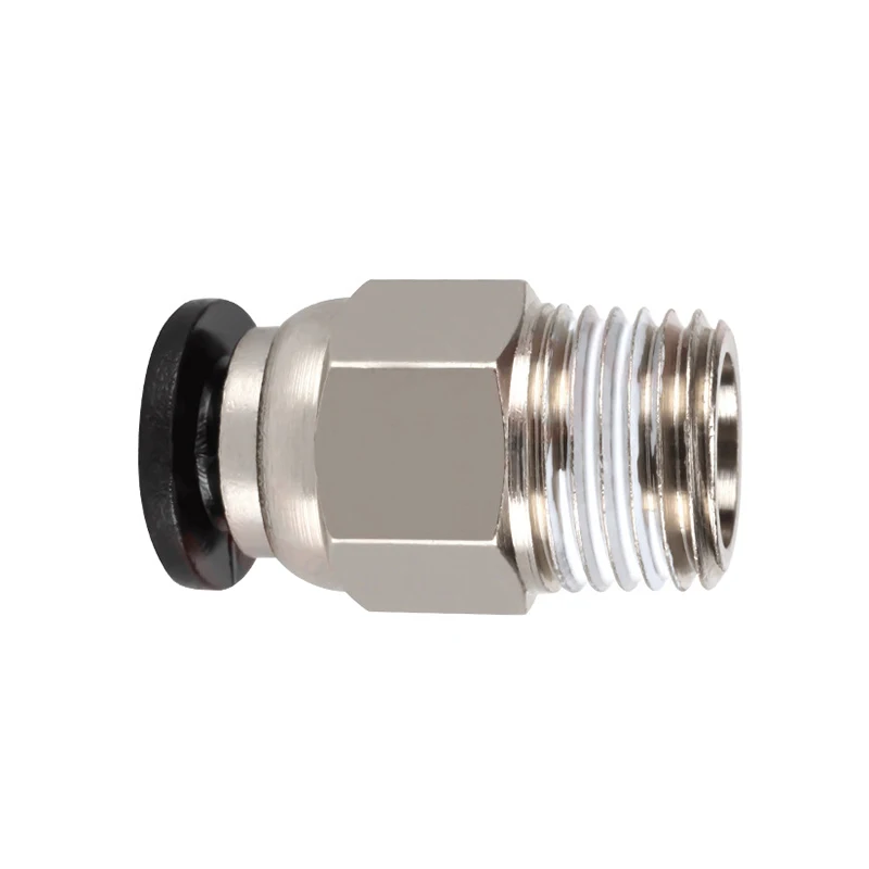 2Pcs 3D Printer Parts PC4-01 M10 Thread Male Straight Pneumatic Connector Quick-insertion Straight-through For E3D-V6 Connector
