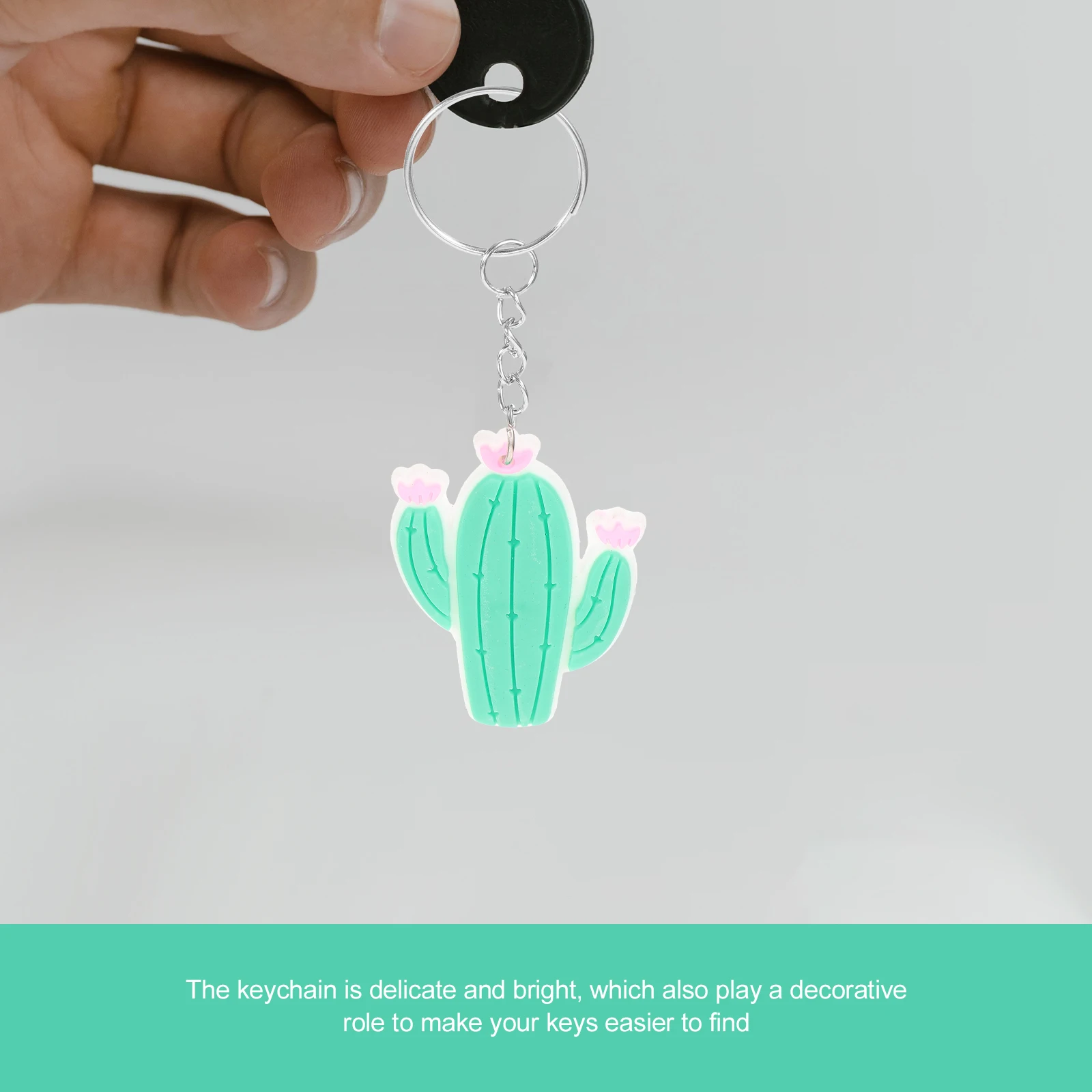 

10pcs Lovely Cactus Keychain Cute Purse Pendant PVC Soft Gift New Design Bright Decor Easter Kids Friends