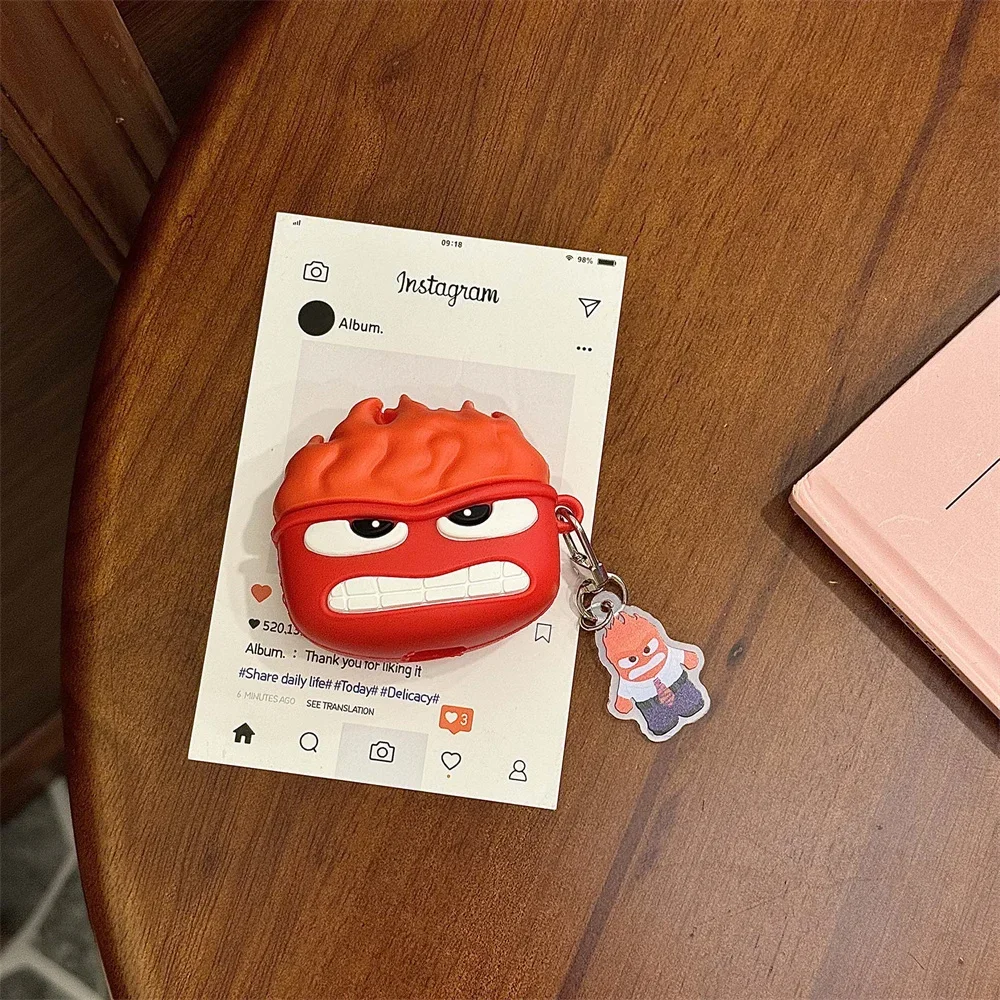 

Cute Cartoon Anger Silicone Earphone Protective Case With Pendant Cover For Huawei Freebuds 4 4E 5 5i 6 SE2 SE3 Pro 2 3 4 Clip