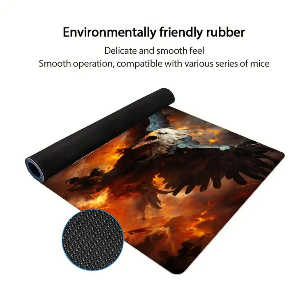 Cool Eagle Mouse Pad Table Cushion Large Gaming Non-slip Desk Accessory Aesthetic Computer Laptop Tablet Mat Mini PC Playmat