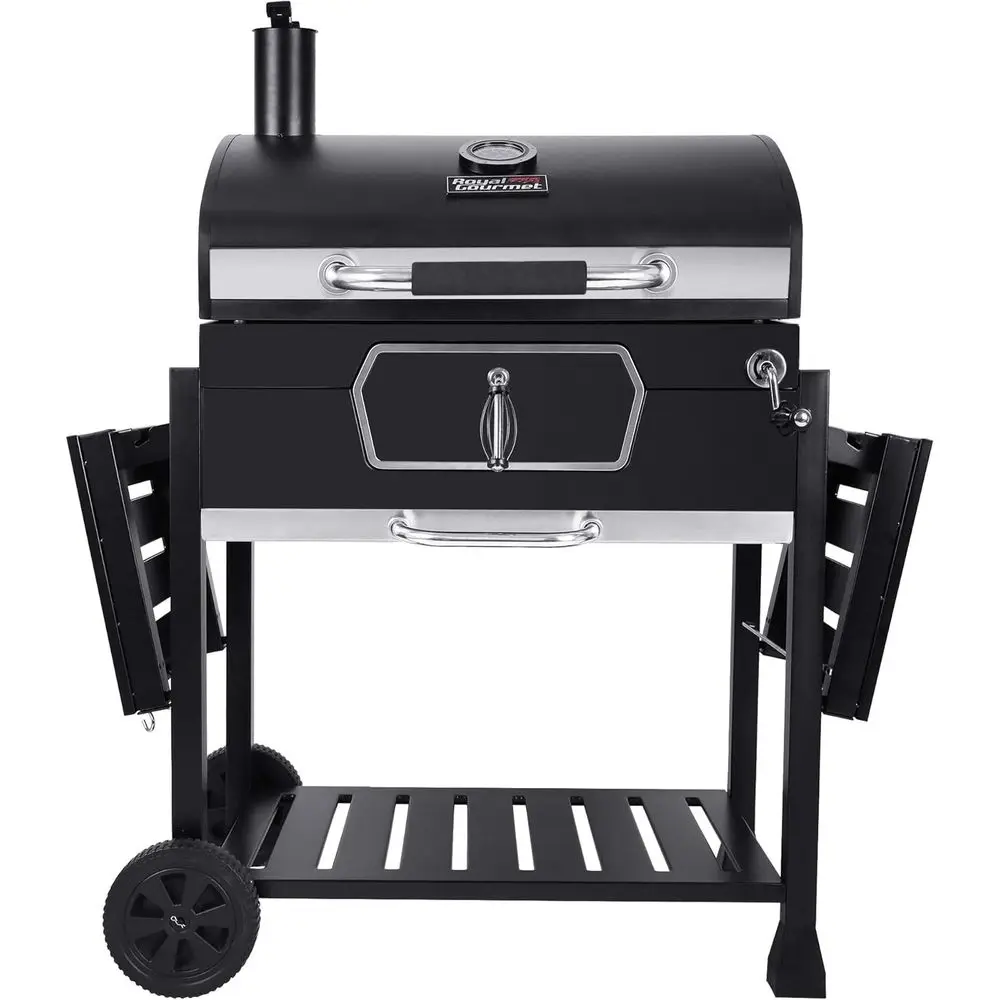

30-Inch Charcoal Grill, Deluxe BBQ Smoker Picnic Camping Patio Backyard Cooking, Black, Large