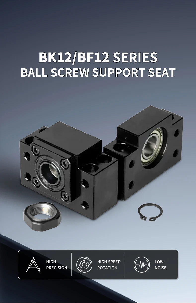 BK12 BF12 Kugelumlaufspindelhalterung für SFU1605/1610/1620 Kugelumlaufspindel-Endhalterung CNC-Teil 1 Set BKBF12 BK12 BF12 BK12 Winkelkontakt – Detail 1
