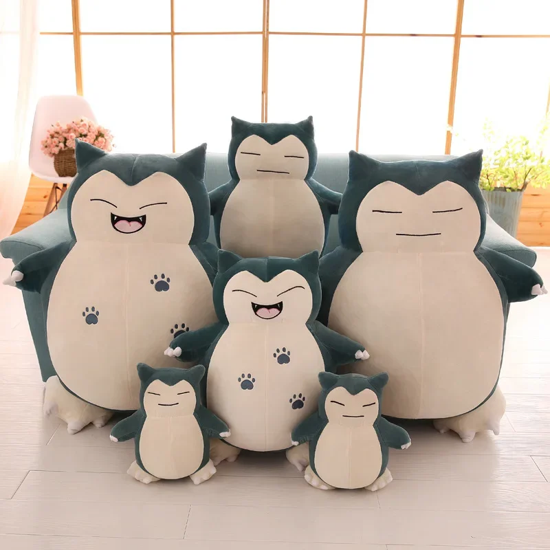 Bonito Snorlax Brinquedos Pokémon Peluches para Crianças, Anime Kawaii, Almofada Macia, Boneca Plushie, Presentes de Aniversário, Tamanho Grande, 30 cm, 50cm