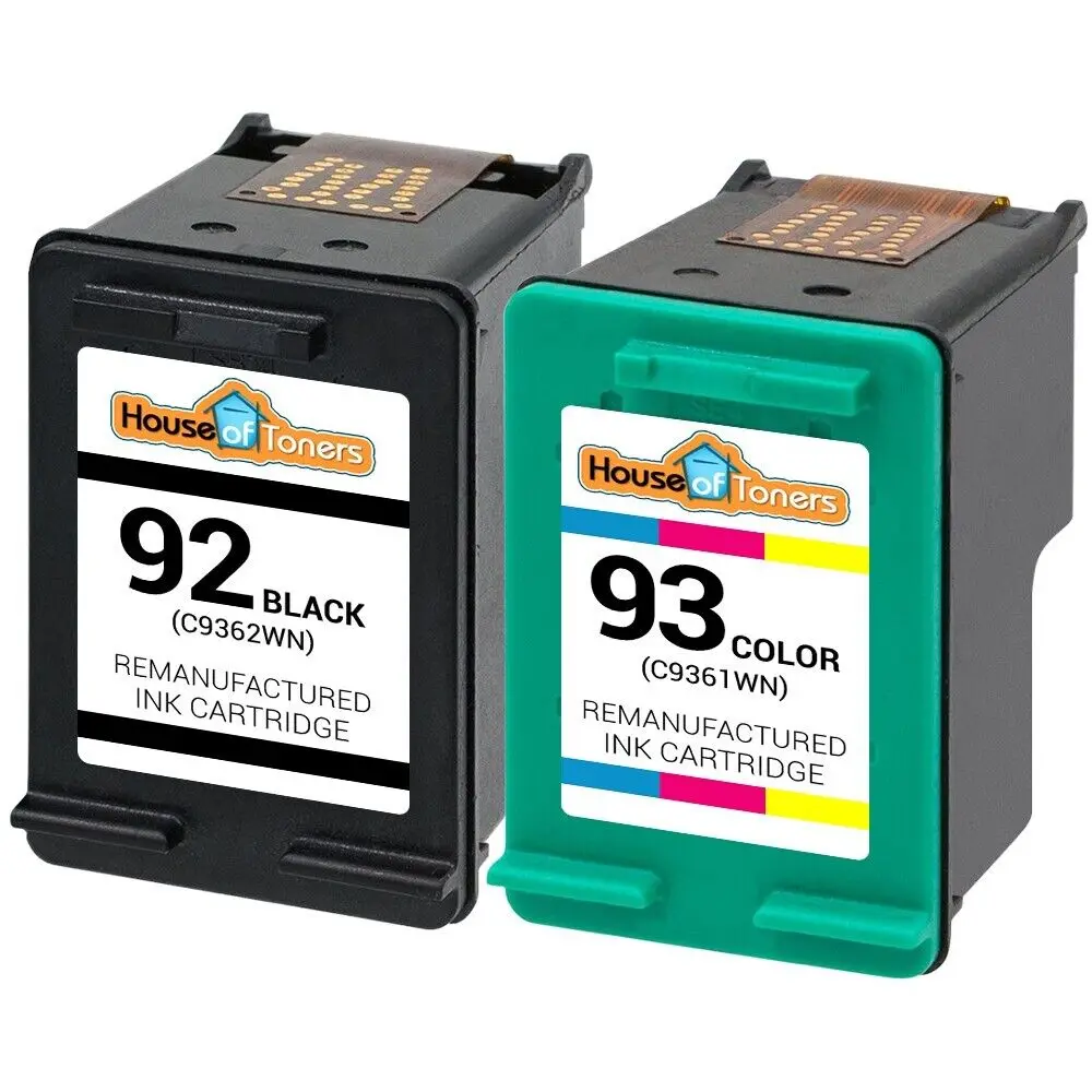 2pk #92 #93 Black/Color C9362WN C9361WN Ink Cartridges for HP Deskjet Series