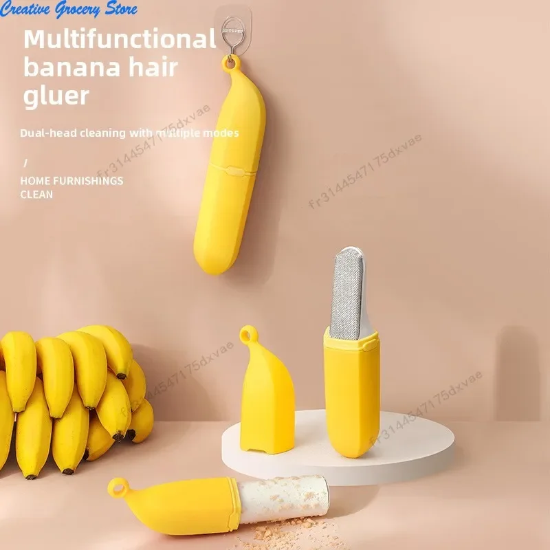 

New Banana Lint Roller Cat Cartoon Lint Remover Double Sided Clothes Brush for Home Use