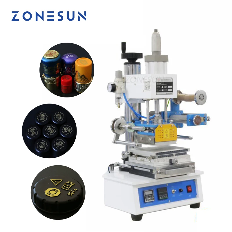 

ZONESUN ZY-819H3 Auto Industrial Hot foil Stamping Machine Custom Logo wood mark name card Branding machine leather embossor