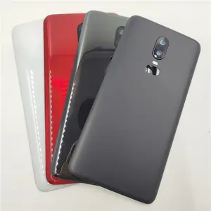Bilashmart Glass Back Door Lid OnePlus 6 Battery Cover Rear Housing Shell Panel Case With Camera Lens Adhesive Sticker
