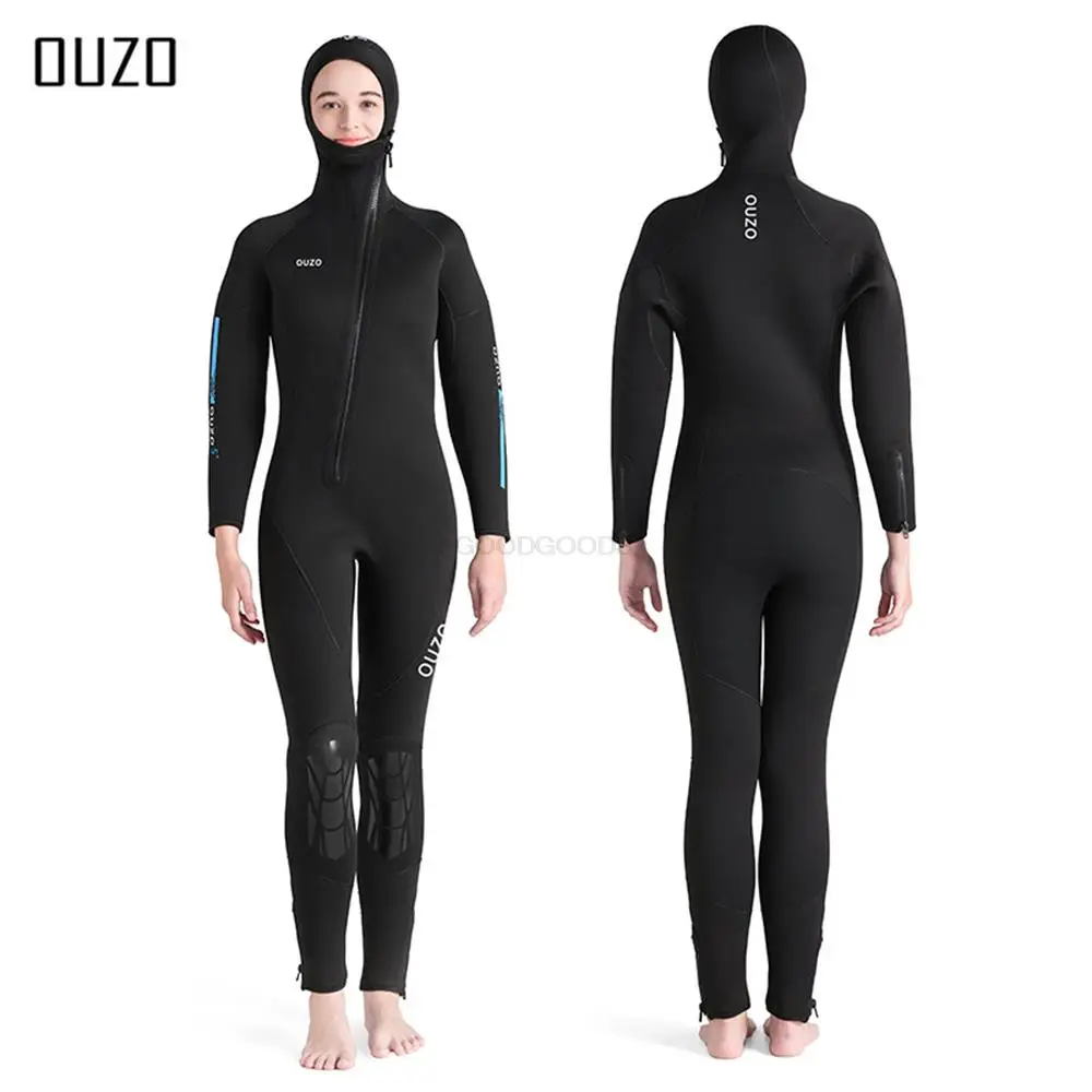 

5MM Women Professional Diving Suit Cold Proof Warm Neoprene Top Pants Split Suit Ladies Thick Wading Swimming Surfing Wetsuit