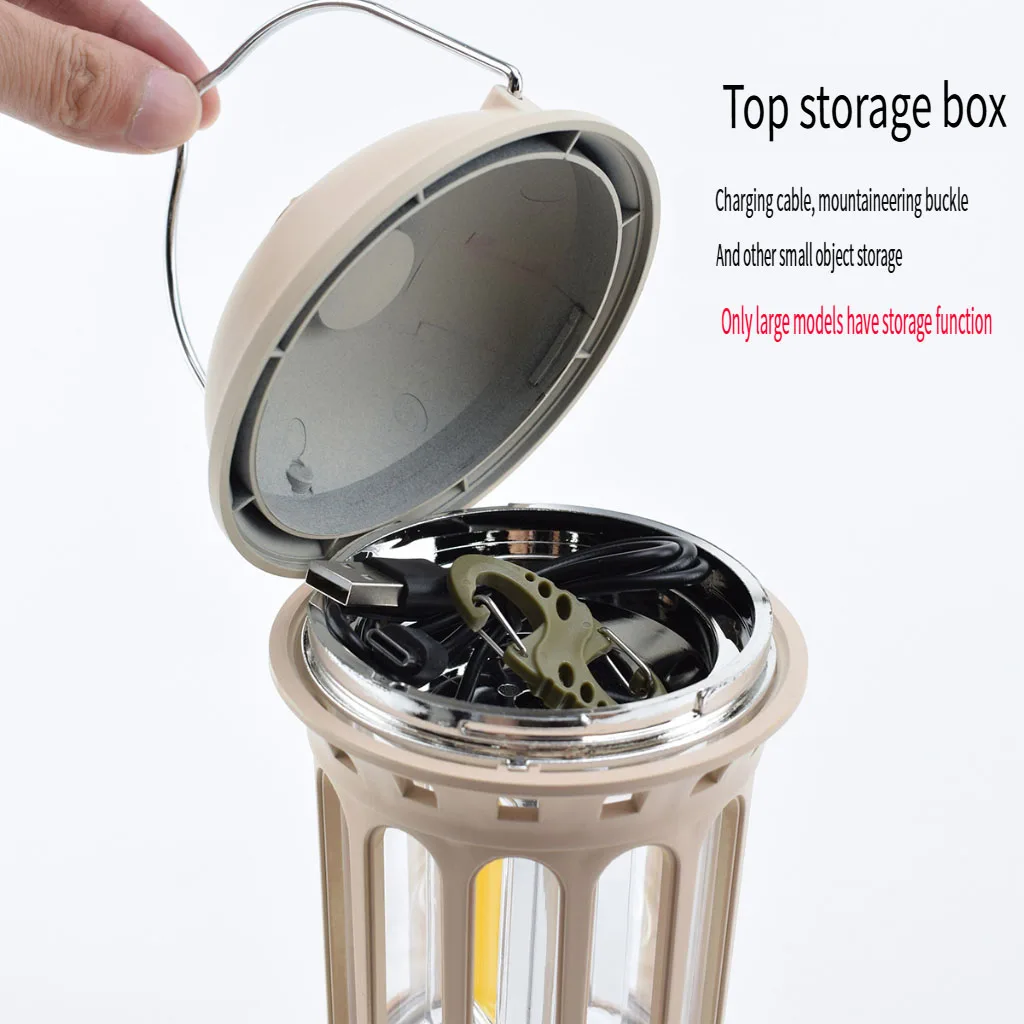 European Roman Column Outdoor Camping Light Waterproof Portable Hanging LED Tent Lamp USB Rechargeable Outdoor Atmosphere Light