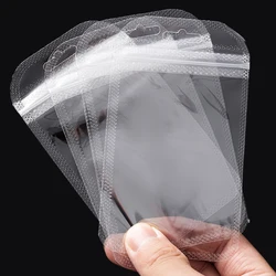 20pcs/Lot Transparent Zipper Bags with Hang Hole Self Sealing Pouch for DIY Storage Jewelry Packaging Small Businesses Supplies