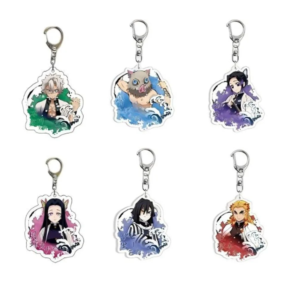 Demon Slayer doll toy Kimetsu No Yaiba Blade of Ghost Keychain Acrylic Pendant Car Key Chain Fans kids Xmas Gift Anime Jewelry
