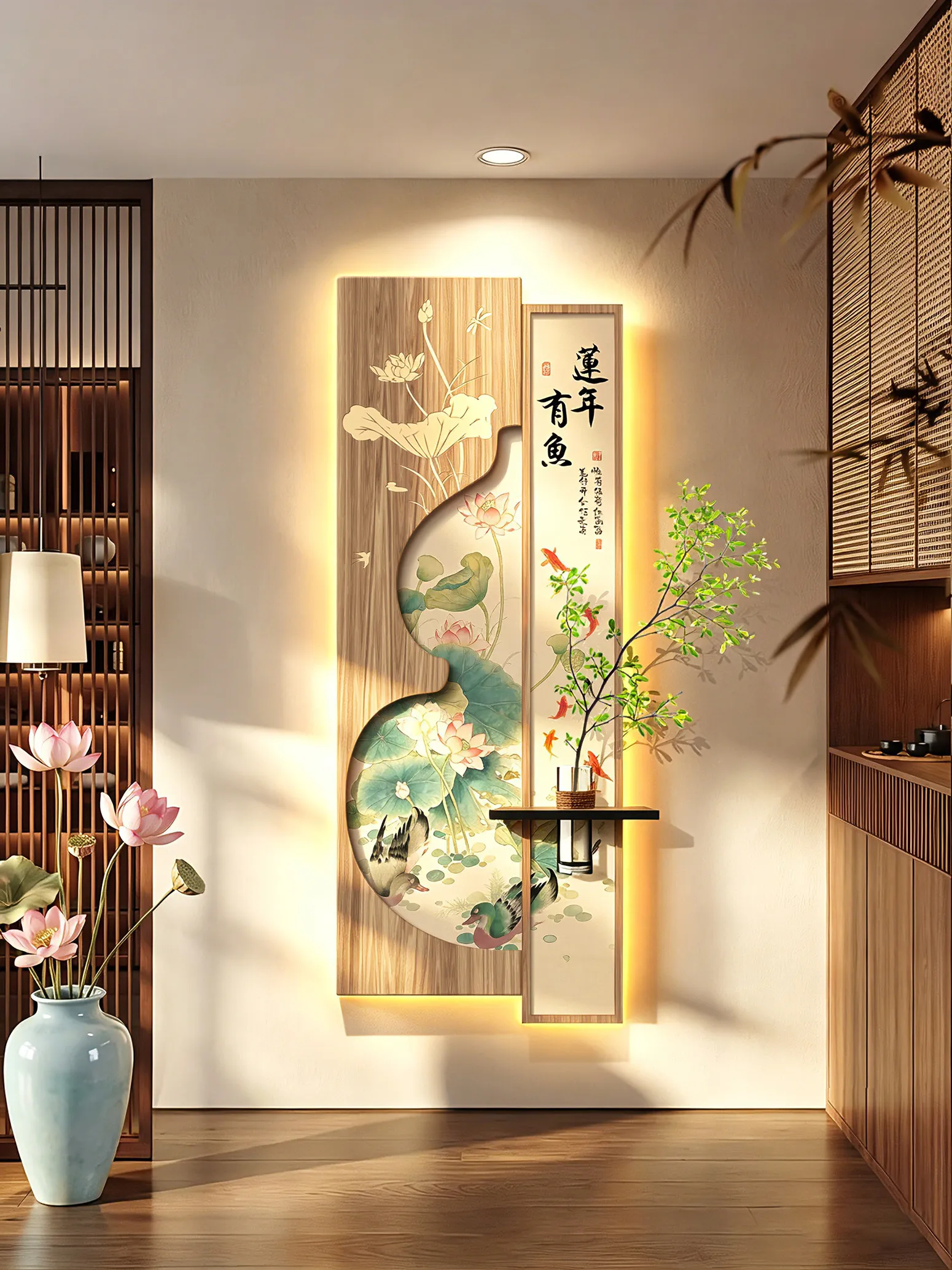 2026 New Entryway Decorative Painting for Front Door Entrance, 3D Corridor Wall Art Light Painting